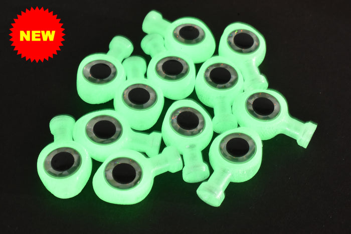White Glow Green - W/Silver Eye W/Large Knot Hole
