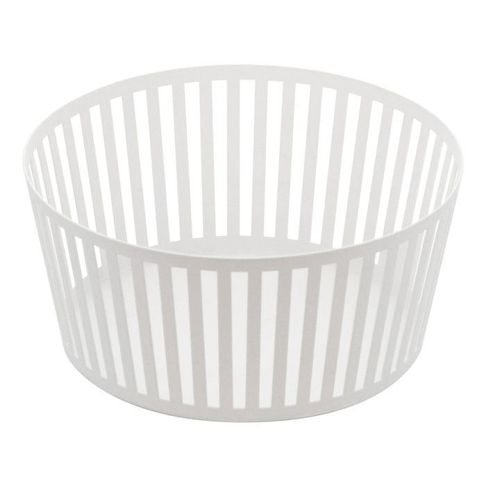 White Striped Serving Bowl