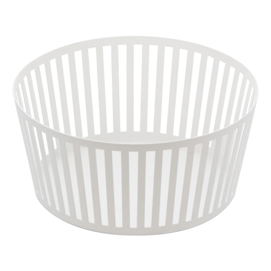 White Striped Serving Bowl
