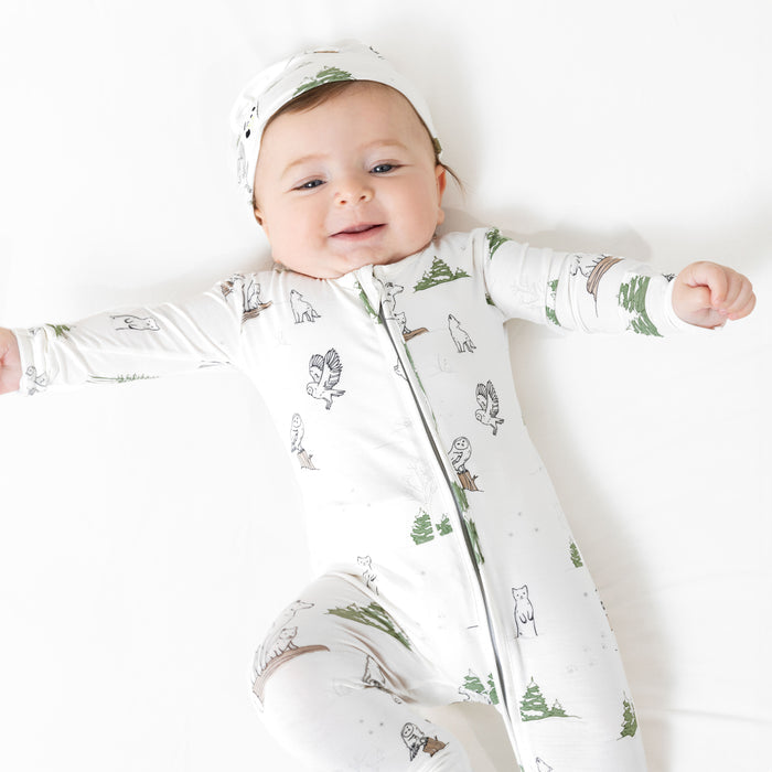 Winter Forest Animals Bamboo Convertible Footie