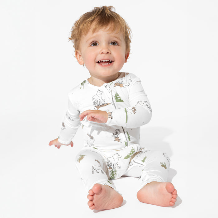 Winter Forest Animals Bamboo Convertible Footie