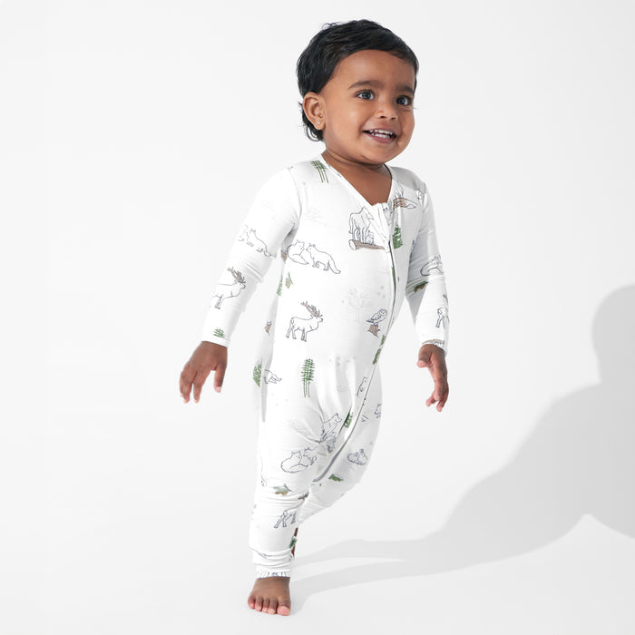 Winter Forest Animals Bamboo Convertible Footie
