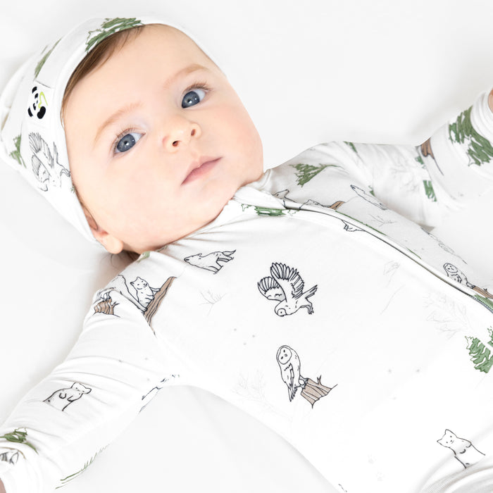 Winter Forest Animals Bamboo Convertible Footie