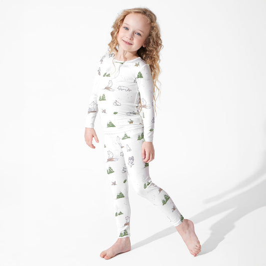 Winter Forest Animals Bamboo Kids Pajamas