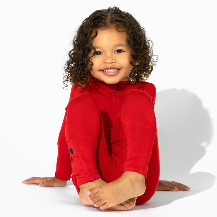 Winterberry Red Bamboo Convertible Footie