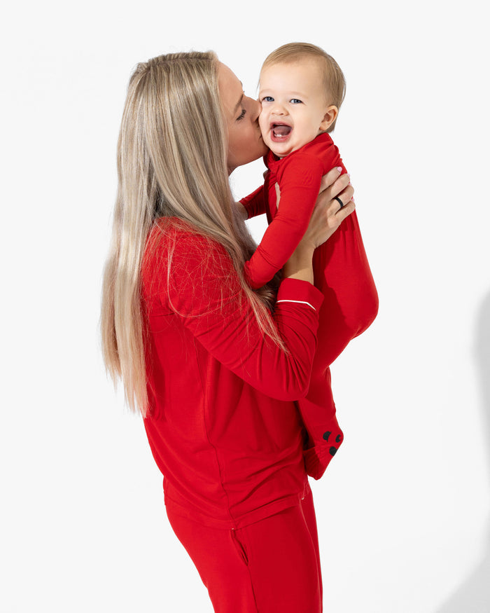 Winterberry Red Bamboo Women's Trim PJ Set