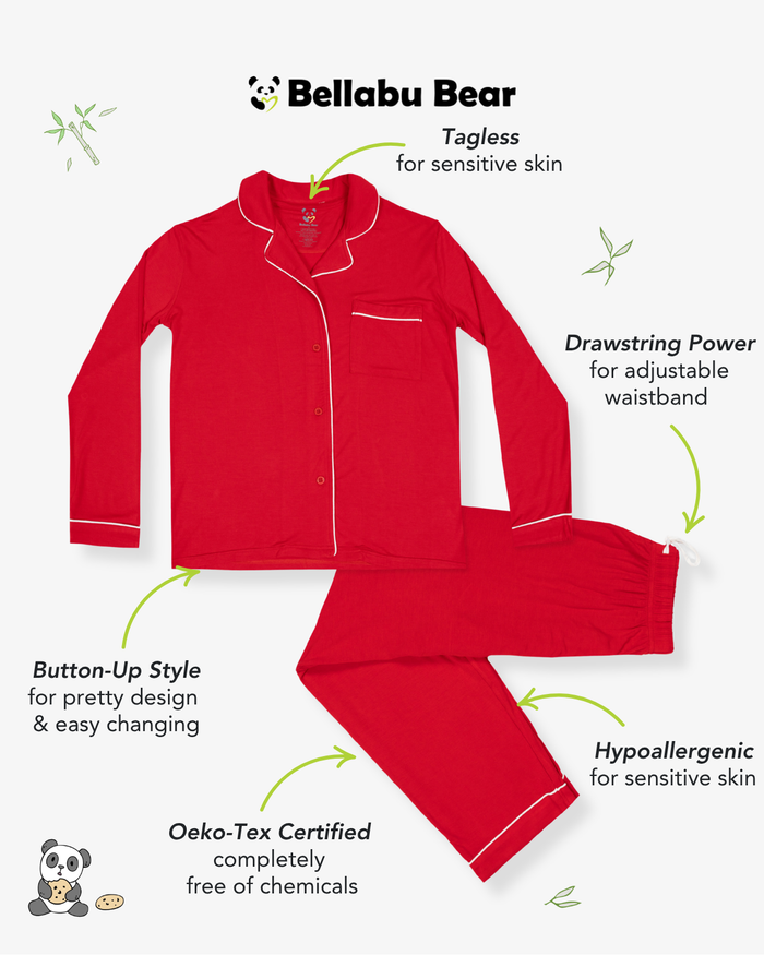 Winterberry Red Bamboo Women's Trim PJ Set