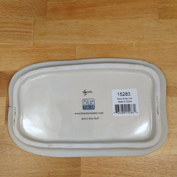 Zebra Butter Dish Ceramic by Blue Sky Lynda Corneille Kitchen Decorative