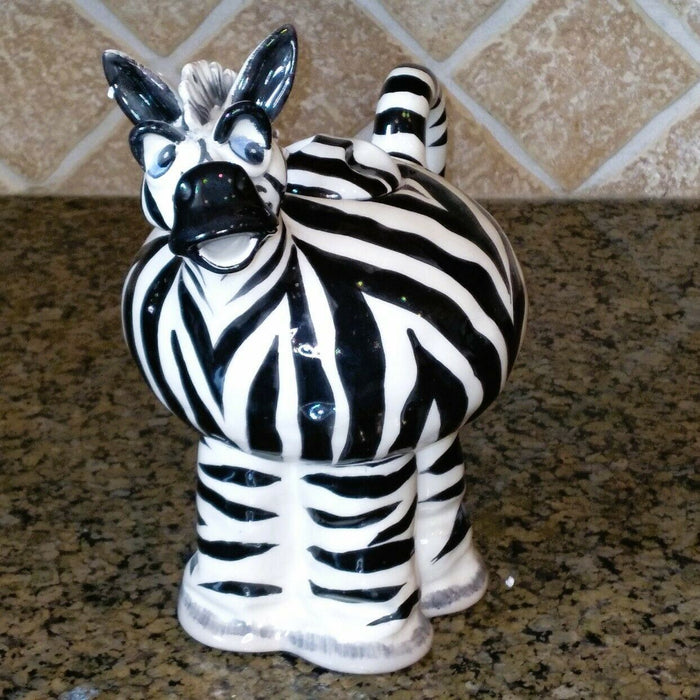 Zebra Teapot Collectible Decorative Kitchen Home Decor Blue Sky Clayworks