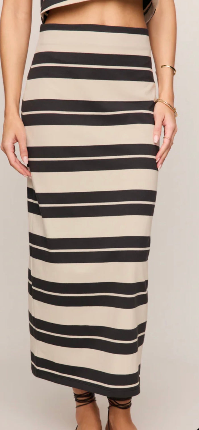 ZSUPPLY GAIL STRIPED JERSEY MIDI SKIRT