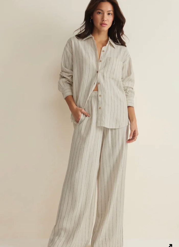 ZSUPPLY HENRY STRIPE WIDE LEG LINEN PANT